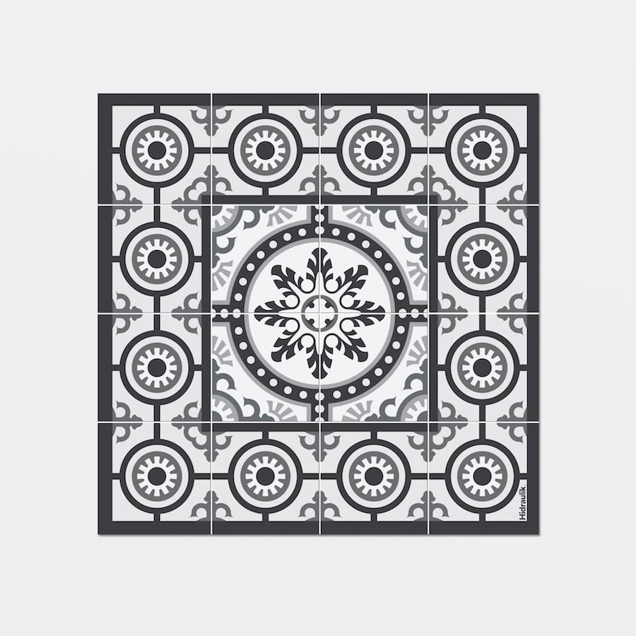 Hidraulik square vinyl coasters tile pattern Lesseps design